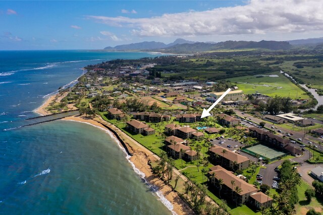 4-1250 Kuhio Hwy Unit H105, Kapaa, HI 96746 - aerial overview of property's location featuring a water and mountain view