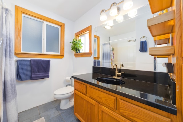 88-131 Kai Ave, Captain Cook, HI 96704 - full bath with toilet, vanity, tile patterned flooring, and curtained shower