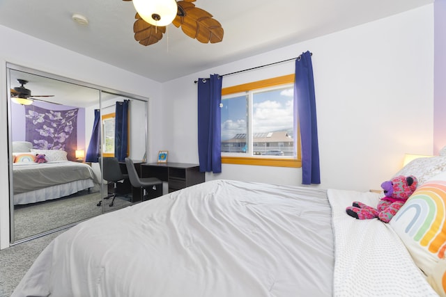 88-131 Kai Ave, Captain Cook, HI 96704 - carpeted bedroom featuring a ceiling fan and a closet