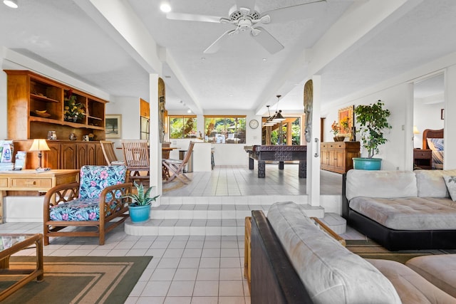 78-6737 Walua Rd, Kailua-Kona, HI 96740 - tiled living area featuring pool table and ceiling fan