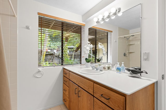 78-6737 Walua Rd, Kailua-Kona, HI 96740 - bathroom featuring vanity, a shower, and tile patterned flooring