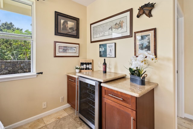 75-149 Kamilo St, Kailua-Kona, HI 96740 - indoor dry bar featuring wine cooler and baseboards