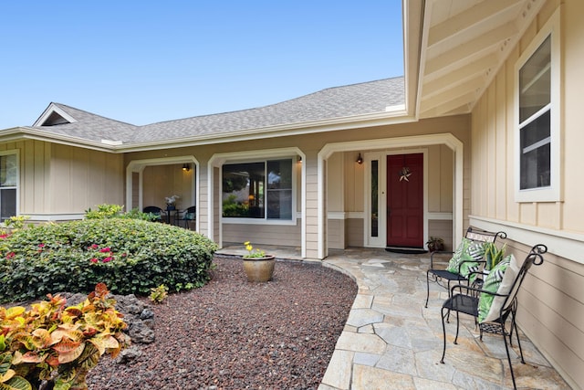 75-149 Kamilo St, Kailua-Kona, HI 96740 - property entrance featuring board and batten siding and roof with shingles