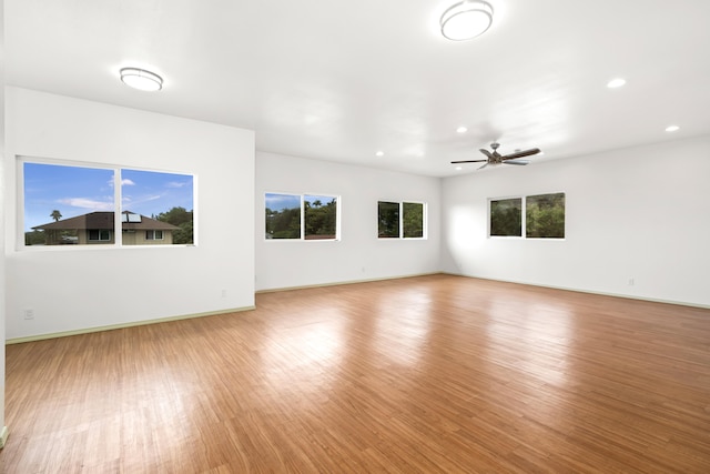 76-6347 Kupuna St, Kailua-Kona, HI 96740 - empty room featuring light wood-type flooring, ceiling fan, recessed lighting, and baseboards