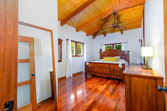 76-6319 Leone St, Kailua-Kona, HI 96740 - bedroom featuring wood finished floors, wooden ceiling, and baseboards