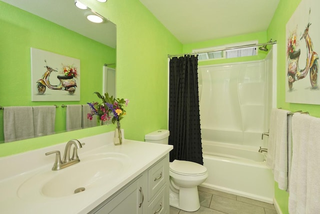 15-1653 28th Ave, Keaau, HI 96749 - bathroom featuring vanity, toilet, tile patterned flooring, and shower / bathtub combination with curtain