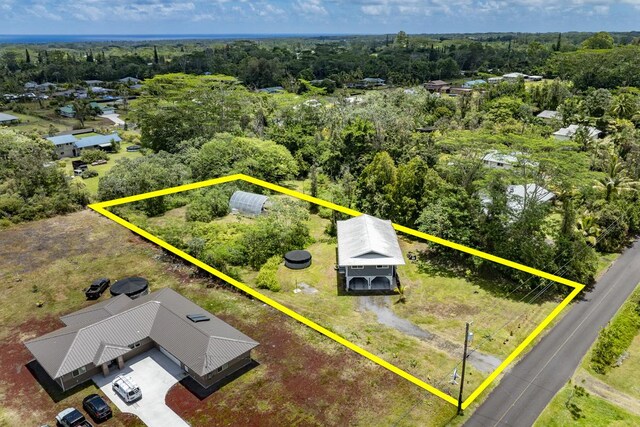 15-1653 28th Ave, Keaau, HI 96749 - aerial overview of property's location featuring property boundaries highlighted