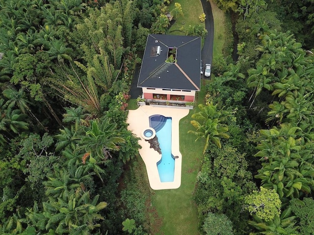 27-577 Old Mamalahoa Hwy Unit 2, Papaikou, HI 96781 - aerial view of a pool