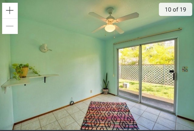 15-473 Anae St, Pahoa, HI 96778 - empty room with a ceiling fan, baseboards, and light tile patterned floors