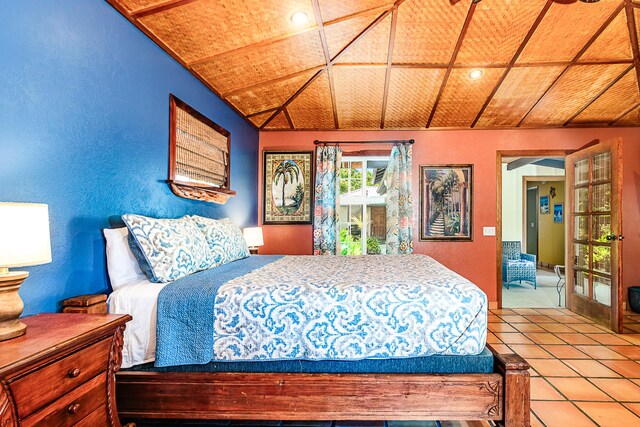 15-869 Lemiwai Rd, Keaau, HI 96749 - tiled bedroom with wood ceiling