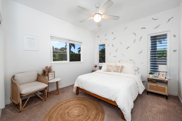 76-6398 Pualani St Unit 7, Kailua-Kona, HI 96740 - carpeted bedroom with a ceiling fan and baseboards