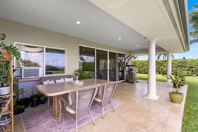 76-6398 Pualani St Unit 7, Kailua-Kona, HI 96740 - view of patio / terrace featuring cooling unit, area for grilling, and outdoor dining area