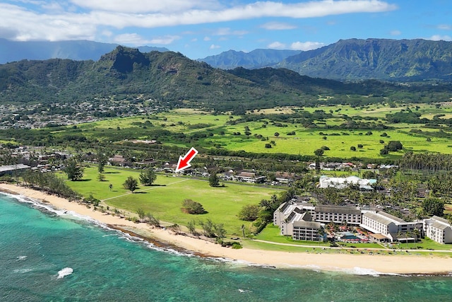525 Aleka Lp Unit F6, Kapaa, HI 96746 - drone / aerial view of a water and mountain view