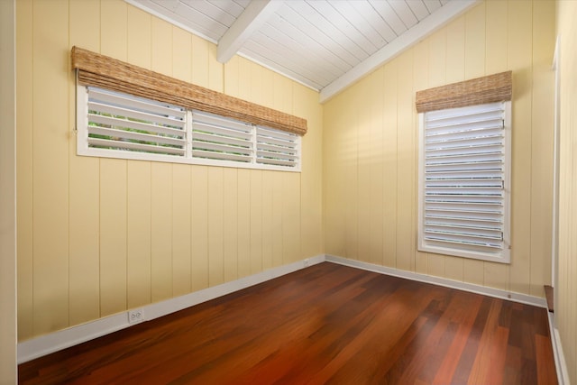 77-6486 Walua Rd, Kailua-Kona, HI 96740 - spare room with dark wood-type flooring, baseboards, and wood ceiling
