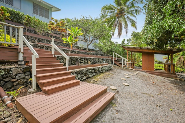 77-6486 Walua Rd, Kailua-Kona, HI 96740 - wooden terrace featuring stairs