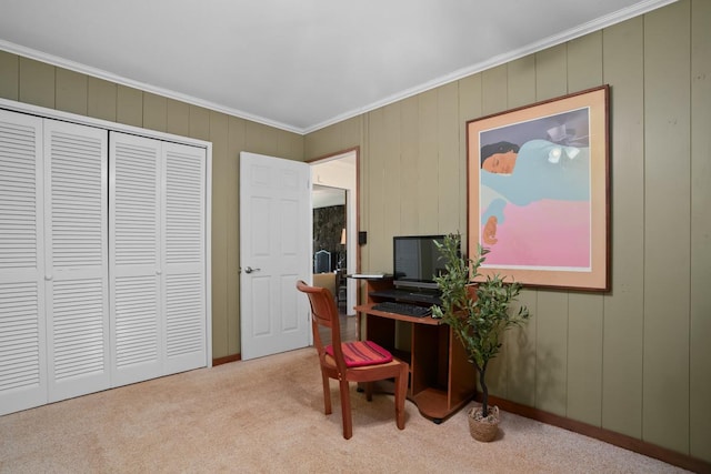 3875 Gallo Pl, Kalaheo, HI 96741 - carpeted office space featuring ornamental molding