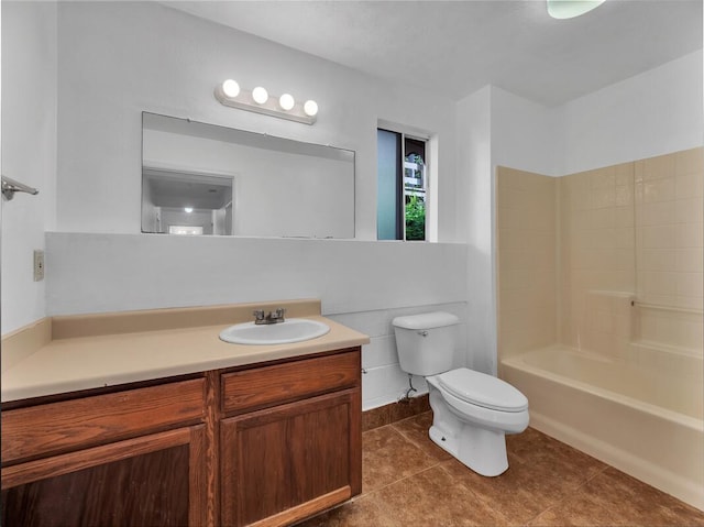 74-5156 Kialoa Pl, Kailua-Kona, HI 96740 - bathroom with toilet, vanity, tile patterned flooring, and  shower combination