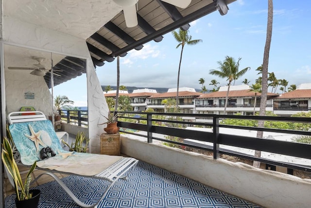 75-6082 Alii Dr # B333, Kailua-Kona, HI 96740 - balcony with a residential view and a ceiling fan