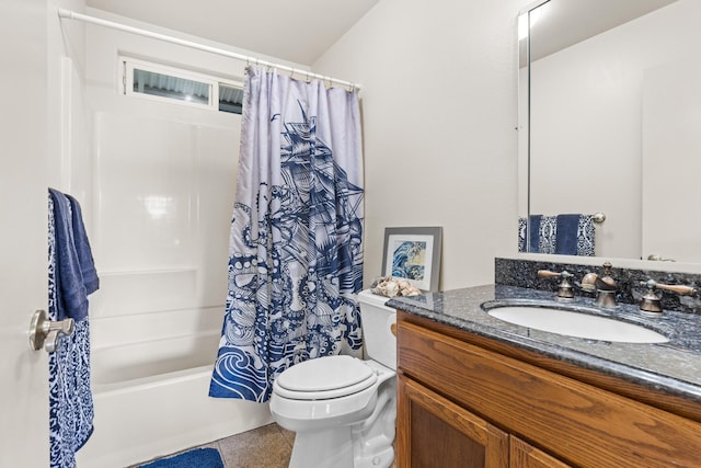 11-3458 Lehua St, Mountain View, HI 96771 - bathroom with vanity, toilet, shower / bath combination with curtain, and tile patterned flooring