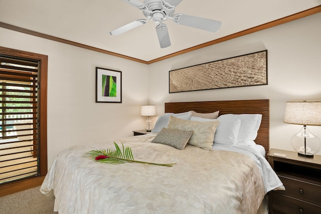 2253 Poipu Rd Unit 426, Koloa, HI 96756 - bedroom featuring a ceiling fan and ornamental molding
