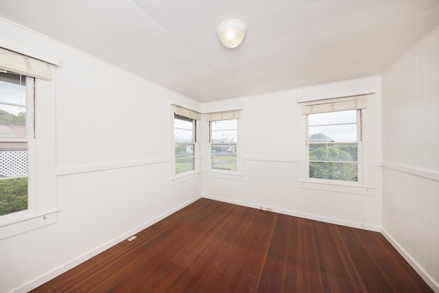 1969-A Kilauea Ave, Hilo, HI 96720 - unfurnished room with dark wood-style floors and a decorative wall