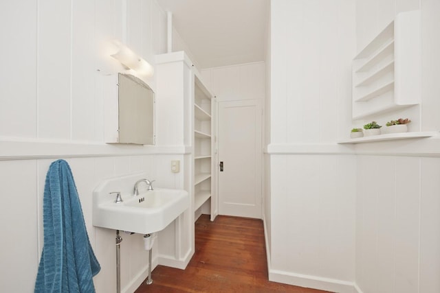 1969-A Kilauea Ave, Hilo, HI 96720 - bathroom with wood finished floors and a decorative wall