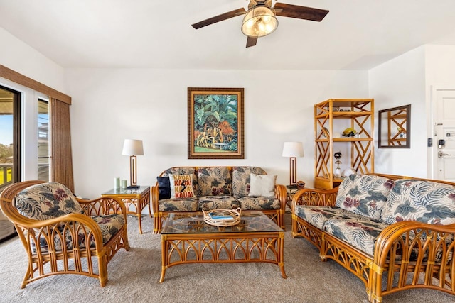 1565 Pee Rd Unit 221, Koloa, HI 96756 - living area featuring carpet floors and ceiling fan