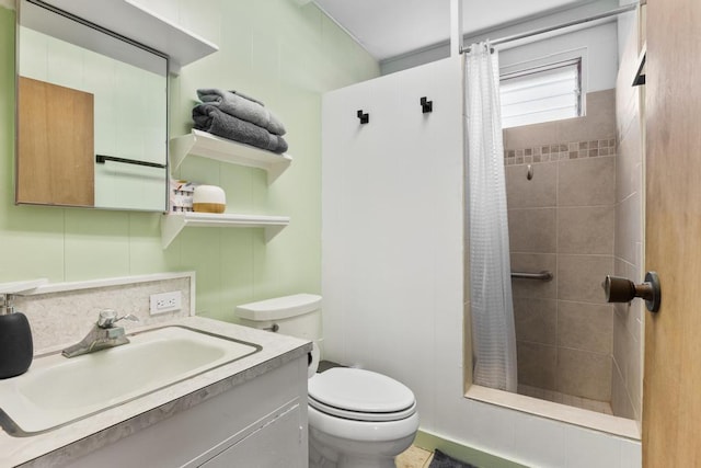 35 Pono St, Hilo, HI 96720 - full bathroom with toilet, a shower stall, and vanity