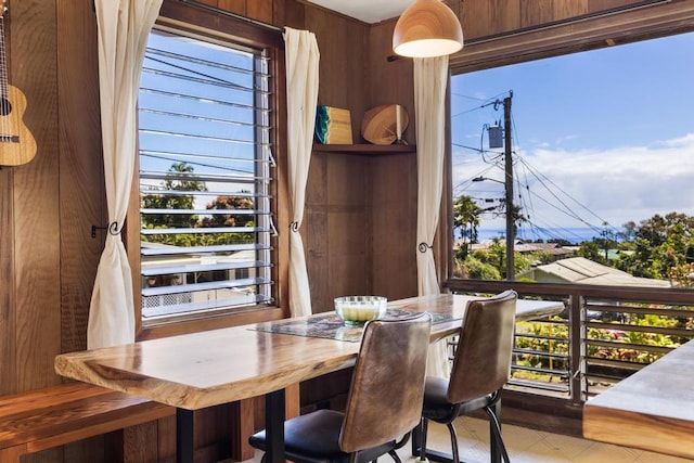 35 Pono St, Hilo, HI 96720 - dining space featuring wood walls