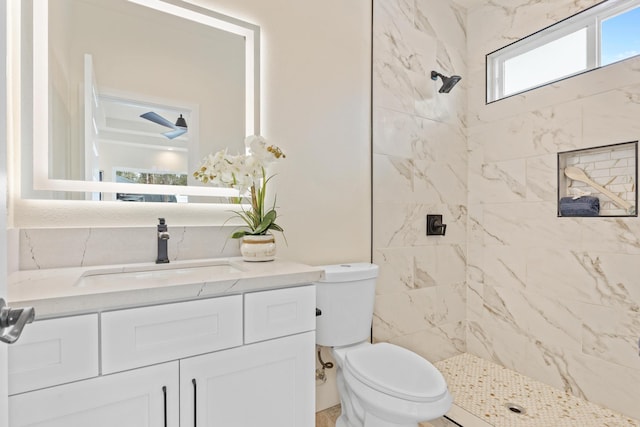 16-2068 Bamboo Dr, Pahoa, HI 96778 - full bathroom featuring a tile shower, vanity, and toilet