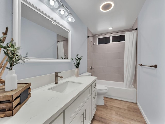 11-3073 Puolani St, Volcano, HI 96785 - bathroom with vanity, toilet, shower / bath combo, and wood finished floors