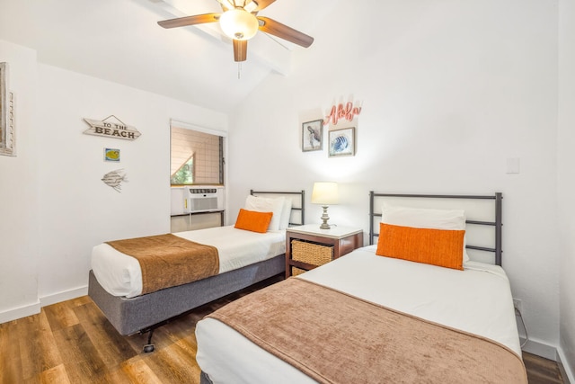 3411 Wilcox Rd Unit F 69, Lihue, HI 96766 - bedroom featuring cooling unit, wood finished floors, and ceiling fan