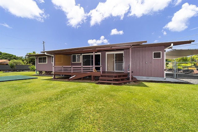 4 Nani Pl, Hilo, HI 96720 - rear view of house featuring a wooden deck