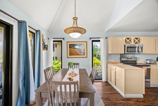 4460 Nehe Rd Unit 228, Lihue, HI 96766 - dining space with dark wood finished floors