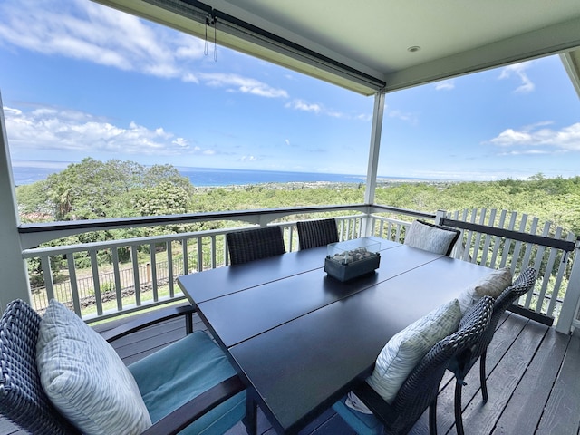 77-6450 Walua Rd, Kailua-Kona, HI 96740 - wooden terrace with a water view and outdoor dining space