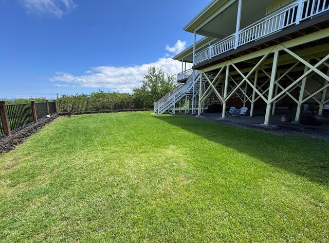 77-6450 Walua Rd, Kailua-Kona, HI 96740 - view of yard featuring stairway and a wooden deck