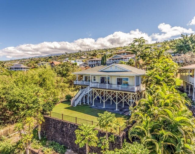 77-6450 Walua Rd, Kailua-Kona, HI 96740 - back of house featuring board and batten siding, stairs, and a deck