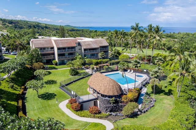78-7070 Alii Dr Unit C201, Kailua-Kona, HI 96740 - view of subject property with a pool and a nearby body of water