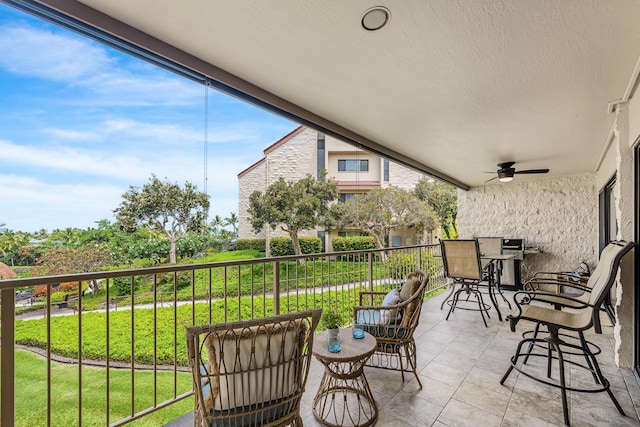 78-7070 Alii Dr Unit C201, Kailua-Kona, HI 96740 - view of patio / terrace with a balcony and ceiling fan
