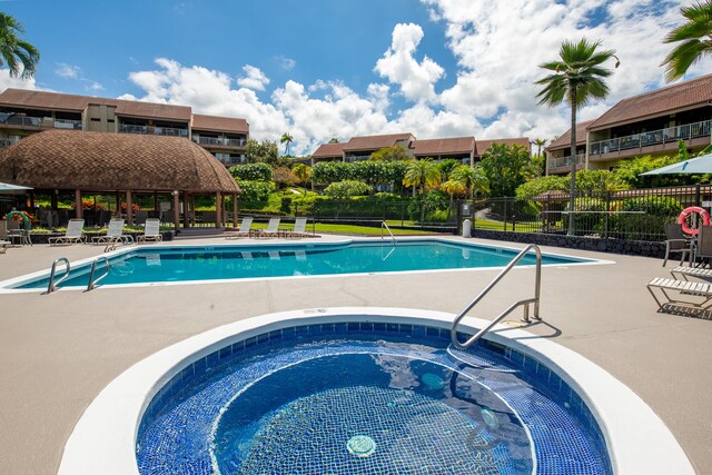 78-7070 Alii Dr Unit C201, Kailua-Kona, HI 96740 - community pool featuring a patio area, a hot tub, and a gazebo