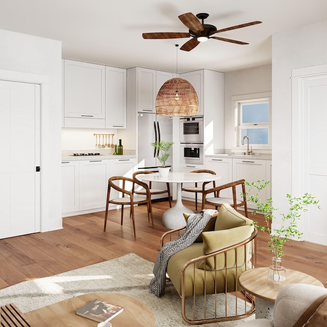 5460 Koloa Rd, Koloa, HI 96756 - dining area featuring ceiling fan and light wood finished floors