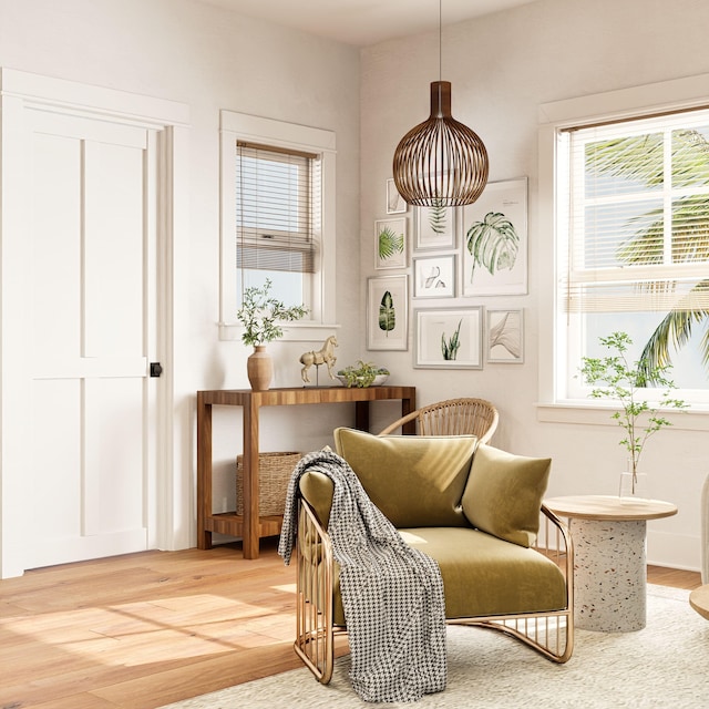 5460 Koloa Rd, Koloa, HI 96756 - living area featuring healthy amount of natural light and wood finished floors