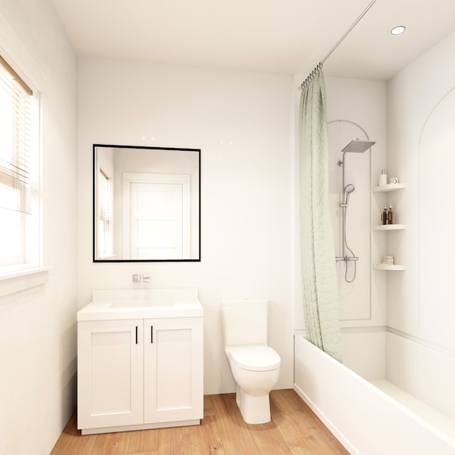 5460 Koloa Rd, Koloa, HI 96756 - bathroom featuring wood finished floors, vanity, toilet, plenty of natural light, and recessed lighting