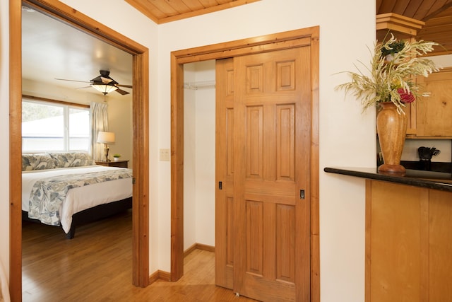 99-1808 Kilau Way, Volcano, HI 96785 - corridor with light wood-style floors and baseboards
