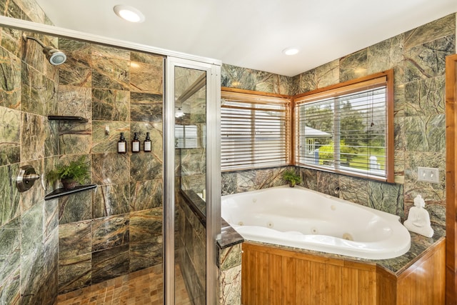 99-1808 Kilau Way, Volcano, HI 96785 - bathroom featuring a shower stall and a jetted tub