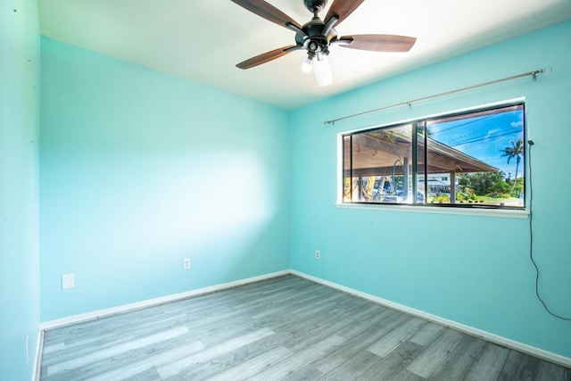 3351 Kalua Moa Rd, Koloa, HI 96756 - spare room with wood finished floors and a ceiling fan