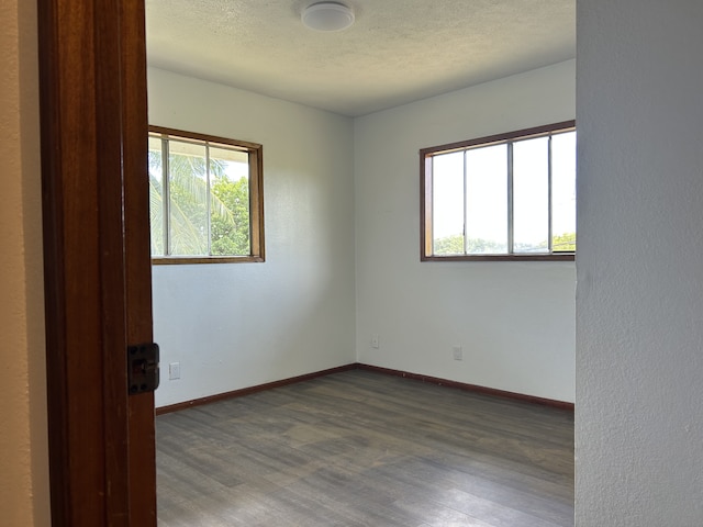 4666 Hauaala Rd Unit 1, Kapaa, HI 96746 - unfurnished room featuring wood finished floors, baseboards, and a textured ceiling