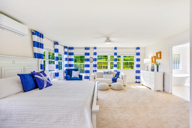 3764 Kakela Makai Dr, Kalaheo, HI 96741 - carpeted bedroom featuring an AC wall unit and a ceiling fan