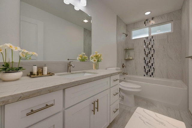 16-2075 Lilikoi Dr, Pahoa, HI 96778 - bathroom with vanity,  shower combination, and marble finish flooring