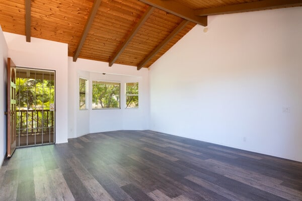 68-3750 Ua Noe Pl, Waikoloa, HI 96738 - empty room featuring wood finished floors, wooden ceiling, and plenty of natural light